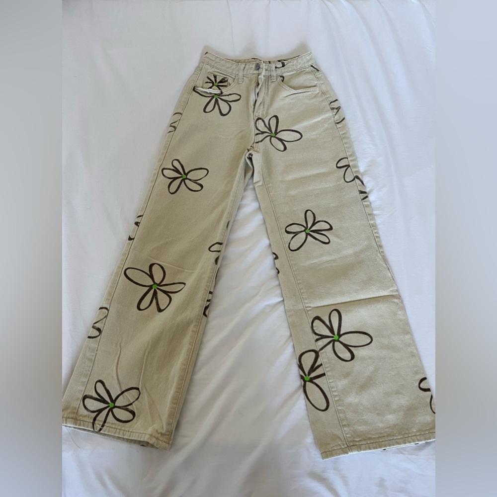 Floral jeans